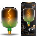 Лампа Gauss Filament V140 5W 200lm 1800К Е27 green-clear flexible LED (1009802105)