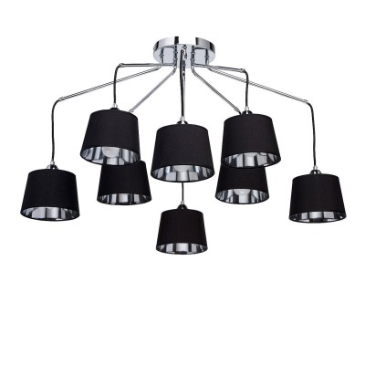 Mw light 103011308 Светильник Mw light 103011308 СветильникПотолочные<br><br><br>Тип лампы: Накаливания / энергосбережения / светодиодная<br>Тип цоколя: E27<br>Количество ламп: 8<br>MAX мощность ламп, Вт: 40<br>Диаметр, мм мм: 870<br>Высота, мм: 500<br>Цвет арматуры: серебристый