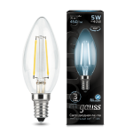 Лампа Gauss LED Filament Свеча E14 5W 450lm 4100К (103801205)