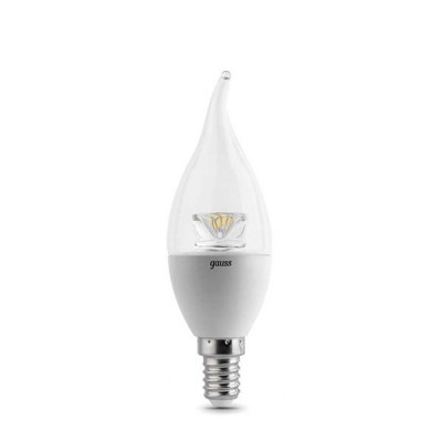 Лампа Gauss 104201204 LED Candle Tailed Crystal Clear E14 4W 4100K Лампа Gauss 104201204 LED Candle Tailed Crystal Clear E14 4W 4100KВ виде свечи<br>В интернет-магазине «Светодом» можно купить не только люстры и светильники, но и лампочки. В нашем каталоге представлены светодиодные, галогенные, энергосберегающие модели и лампы накаливания. В ассортименте имеются изделия разной мощности, поэтому у нас Вы сможете приобрести все необходимое для освещения. Лампа Gauss 104201204 LED Candle Tailed Crystal Clear E14 4W 4100K обеспечит отличное качество освещения. При покупке ознакомьтесь с параметрами в разделе «Характеристики», чтобы не ошибиться в выборе. Там же указано, для каких осветительных приборов Вы можете использовать лампу Gauss 104201204 LED Candle Tailed Crystal Clear E14 4W 4100KGauss 104201204 LED Candle Tailed Crystal Clear E14 4W 4100K. Для оформления покупки воспользуйтесь «Корзиной». При наличии вопросов Вы можете позвонить нашим менеджерам по одному из контактных номеров. Мы доставляем заказы в Москву, Екатеринбург и другие города России.<br><br>Цветовая t, К: WW - теплый белый 2700-3000 К<br>Тип лампы: LED - светодиодная<br>Тип цоколя: E14<br>MAX мощность ламп, Вт: 4<br>Диаметр, мм мм: 38<br>Высота, мм: 120