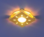 Встраиваемый светильник со светодиодами Elektrostandard 1051 золото / желтая подсветка (GD/YL/Led)