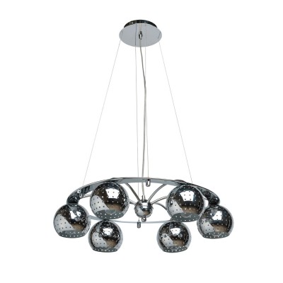 Люстра Mw light 1120206 Космос Люстра Mw light 1120206 КосмосПодвесные<br>Описание модели 1120206: Легендарный светильник Космос, представленный в потолочном варианте, наполнит пространство комнаты яркими лучами света. Плафоны изготовлены из гальванизированного металла цвета хрома с декоративным перфорированием для эффекта освещения в стиле хай-тек. Удобное расположение плафонов и универсальность использования в интерьерах различных стилей гарантирует высокий спрос на данную модель светильника и делает его безусловным претендентом в лидеры продаж.<br><br>Установка на натяжной потолок: Да<br>S освещ. до, м2: 18<br>Крепление: Планка<br>Тип лампы: накаливания / энергосбережения / LED-светодиодная<br>Тип цоколя: E14<br>Цвет арматуры: серебристый<br>Количество ламп: 6<br>Диаметр, мм мм: 550<br>Длина цепи/провода, мм: 650<br>Высота, мм: 800<br>Поверхность арматуры: глянцевый<br>MAX мощность ламп, Вт: 60<br>Общая мощность, Вт: 360