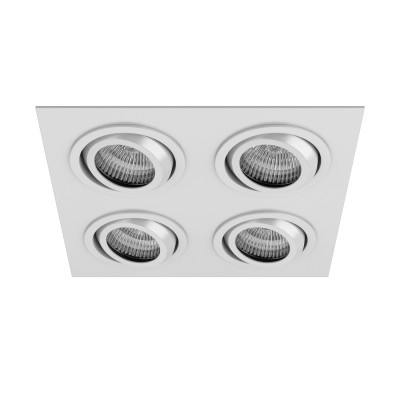 Lightstar SINGO 11614 Светильник Lightstar SINGO 11614 СветильникКарданные<br><br><br>Тип лампы: галогенная/LED<br>Тип цоколя: 12V/220V MR16 Gu5.3<br>Количество ламп: 4<br>MAX мощность ламп, Вт: 50W<br>Размеры: Ширина встраиваемой части 170x170 Высота встраиваемой части 60 D 190x190 H 5<br>Цвет арматуры: белый