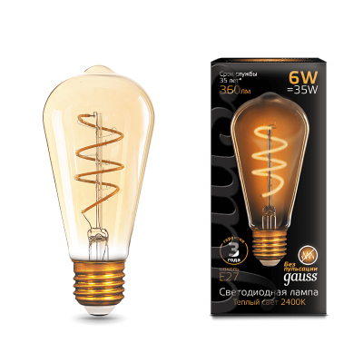 Лампа Gauss LED Filament ST64 Flexible E27 6W Golden 360lm 2400К (157802006), 157802006
Лампа Gauss LED Filament ST64 Flexible E27 6W Golden 360lm 2400К (157802006), 157802006