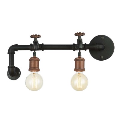 Favourite Faucet 1581-2W Светильник настенный бра Favourite Faucet 1581-2W Светильник настенный браЛофт<br><br><br>Тип цоколя: E27<br>Количество ламп: 2<br>MAX мощность ламп, Вт: 60<br>Размеры: W515*D160*H190