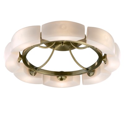 Люстра Odeon Light 1713/8C бронза Barca Люстра Odeon Light 1713/8C бронза BarcaПотолочные<br>Элегантная итальянская люстра ODEON LIGHT выполнена в форме обруча и подходит практически под любую мебель и дизайн. Небольшие размеры изделия позволяют ему великолепно смотреться на низких потолках, создавая ощущение легкости, «воздушности» и зрительно увеличивая пространство. Изящный белый плафон подчеркивается бронзовой арматурой, создавая мягкое освещение, комфортное для глаз. Плавные линии плафона выполнены в виде уникального рисунка, напоминающего цветочный венок.<br><br>Установка на натяжной потолок: Ограничено<br>S освещ. до, м2: 21<br>Крепление: Планка<br>Тип лампы: галогенная / LED-светодиодная<br>Тип цоколя: G9<br>Количество ламп: 8<br>MAX мощность ламп, Вт: 40<br>Диаметр, мм мм: 580<br>Высота, мм: 150<br>Цвет арматуры: бронзовый