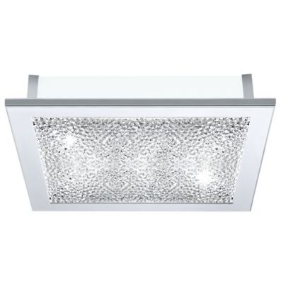Eglo AURIGA CRYSTAL 92714 Настенно-потолочные светильники Eglo AURIGA CRYSTAL 92714 Настенно-потолочные светильникиКвадратные<br>Австрийское качество модели светильника Eglo 92714 не оставит равнодушным каждого купившего! Матовое белое стекло на 4 стороны основания, большое стекло из прозрачного хрусталя, хромированный стальной корпус, Класс изоляции 1, IP 20. Экологически безопасные технологии.,L=385B=385Н=95,5X33W,G9.<br><br>S освещ. до, м2: 20<br>Крепление: потолочное<br>Тип лампы: галогенная / LED-светодиодная<br>Тип цоколя: G9<br>Количество ламп: 5<br>Ширина, мм: 385<br>MAX мощность ламп, Вт: 33<br>Размеры основания, мм: 0<br>Длина, мм: 385<br>Высота, мм: 95<br>Оттенок (цвет): белый, прозрачный<br>Цвет арматуры: серебристый<br>Общая мощность, Вт: 5X33W