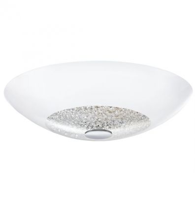Eglo ELLERA 92712 Настенно-потолочный светильник Eglo ELLERA 92712 Настенно-потолочный светильникМодерн<br>Австрийское качество модели светильника Eglo 92712 не оставит равнодушным каждого купившего! Плафон из матового закаленного стекла с вставкой из хрусталя высокого качества, белый металический корпус, декоративный элемент сталь/хром, Класс изоляции 2 (двойная изоляция), IP 20, Экологически безопасные технологии.,Н=125D=420,2X60W,E27.<br><br>S освещ. до, м2: 6<br>Крепление: потолочное<br>Тип лампы: накаливания / энергосбережения / LED-светодиодная<br>Тип цоколя: E27<br>Количество ламп: 2<br>MAX мощность ламп, Вт: 60<br>Диаметр, мм мм: 420<br>Размеры основания, мм: 0<br>Высота, мм: 125<br>Оттенок (цвет): белый, прозрачный<br>Цвет арматуры: белый<br>Общая мощность, Вт: 2X60W