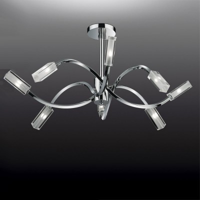 Люстра Odeon Light 2011/8C Moden хром Люстра Odeon Light 2011/8C Moden хромПотолочные<br>Дизайну интерьера не хватает особенного стиля и изюминки? Тогда Вам в мир хай-тек. Это ультрасовременный стиль для любого помещения. Обратите пристальное внимания на потолочную люстру Odeon Light 2011/8C. Начните с оценки её дизайна, где переплетение элегантных волн конструкции голубовато-стального сияния завершается изысканной геометрией ламп. Такая оригинальность не оставит никого равнодушным, особенно, когда речь идёт об ещё одном неповторимом элементе декора света. Никакого нагромождения в уютной квартире или загородном доме, не будет излишеств и в коммерческих пространствах. Только искусный свет от люстры Odeon Light 2011/8C порадует Вас неповторимой яркостью и эстетикой!<br><br>Установка на натяжной потолок: Да<br>S освещ. до, м2: 21<br>Крепление: Планка<br>Тип лампы: галогенная / LED-светодиодная<br>Тип цоколя: G9<br>Количество ламп: 8<br>MAX мощность ламп, Вт: 40<br>Диаметр, мм мм: 600<br>Высота, мм: 380<br>Цвет арматуры: серебристый