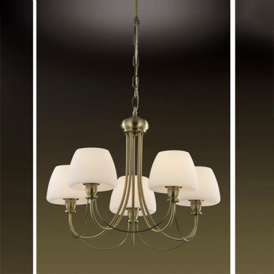 Люстра Odeon Light 2057/5 Vesto бронза Люстра Odeon Light 2057/5 Vesto бронзаПодвесные<br>Созданная в Италии, люстра ODEON VESTO подойдет к интерьеру любого помещения. Она удачно впишется в спальню, создавая мягкий рассеянный свет с помощью плафонов, выполненных из белого стекла также хорошо люстра будет смотреться в гостиной – благодаря своему изящному дизайну, она подчеркнет ваш безупречный вкус. На кухне люстра не только прекрасно впишется в интерьер, но и поможет вам быстро чистить ее от загрязнений – материал, из которого она сделана, очень легко отмывается с помощью обычной воды и губки, достаточно слегка протереть плафоны, и люстра вновь засверкает чистотой!<br><br>Установка на натяжной потолок: Да<br>S освещ. до, м2: 13<br>Крепление: Крюк<br>Тип лампы: накаливания / энергосбережения / LED-светодиодная<br>Тип цоколя: E14<br>Количество ламп: 5<br>MAX мощность ламп, Вт: 40<br>Диаметр, мм мм: 540<br>Высота, мм: 370-1100<br>Цвет арматуры: бронзовый