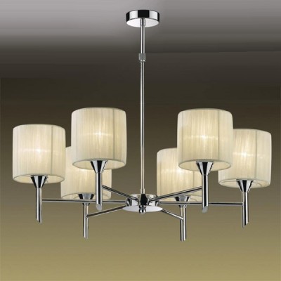 Люстра Odeon Light 2085/6 Niola хром Люстра Odeon Light 2085/6 Niola хромПодвесные<br>Ах, классика! Твоя безупречность не имеет равных даже на просторах освещения! И подвесная люстра Odeon Light 2085/6 тому прекрасное подтверждение. Грация, строгость, изящество воссозданы в едином элементе декора, нацеленного на демонстрацию безупречного вкуса. Конструкция люстры Odeon Light 2085/6 выполнена из хрома, отличающего голубовато-стальным сиянием. Тканевые абажуры светильника мягко рассеивают яркость лучей по каждым точкам выбранного пространства. Это центральное освещение Вашего интерьера! Люстра Odeon Light 2085/6 станет образцом для подражания в глазах каждого гостя. Вы оцените безупречный дизайн и фактуру изделия, а также будете наслаждаться элегантностью освещения.<br><br>Установка на натяжной потолок: Да<br>S освещ. до, м2: 16<br>Крепление: Планка<br>Тип лампы: накаливания / энергосбережения / LED-светодиодная<br>Тип цоколя: E14<br>Количество ламп: 6<br>MAX мощность ламп, Вт: 40<br>Диаметр, мм мм: 640<br>Высота, мм: 500-830<br>Цвет арматуры: серебристый