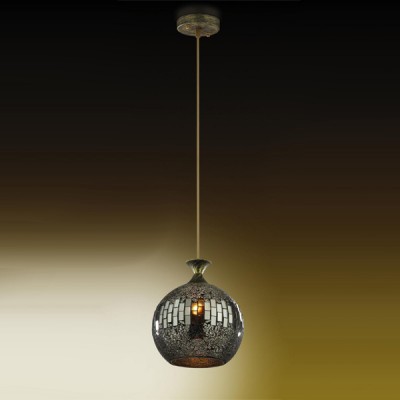 Светильник Odeon light 2106/1 Mosaic хром/антрацит Светильник Odeon light 2106/1 Mosaic хром/антрацитОдиночные<br>Подвесной светильник Odeon light 2106/1 обогатит любое пространство истинным изяществом и роскошью! Изделие выполнено в безупречной мозаичной технике с антрацитовым наполнением. Цветовая палитра настолько безупречна, что Вам захочется украсить подобным итальянским шедевром не одну площадь. Согласитесь, роскошь не всегда требует громоздких конструкций или повышенной пестроты. Богемная чаша света, представленная в мозаичном плафоне светильника Odeon light 2106/1, наполнит не просто ярким сиянием любое пространство, но и украсит его великолепным мерцанием от антрацитовых граней. Лаконичность конструкции позволит порадовать помещение любого размера. Насладитесь благородством света!<br><br>S освещ. до, м2: 4<br>Тип товара: Светильник подвесной<br>Тип лампы: накаливания / энергосбережения / LED-светодиодная<br>Тип цоколя: E14<br>Количество ламп: 1<br>MAX мощность ламп, Вт: 60<br>Диаметр, мм мм: 200<br>Высота, мм: 200-900<br>Цвет арматуры: коричневый