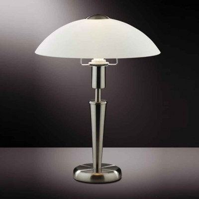 Настольная лампа Odeon light 2154/1T Parma никель Настольная лампа Odeon light 2154/1T Parma никельКлассические<br>Настольная лампа – это не просто источник дополнительного освещения, но и оригинальный элемент декора. Его можно установить в спальне, гостиной, кабинете и других комнатах. Интернет-магазин «Светодом» предлагает настольные лампы разных стилей по доступным ценам. Благодаря большому ассортименту Вы обязательно найдете в нашем каталоге именно ту модель, которую искали. Настольная лампа Odeon light 2154/1T – прекрасный вариант для завершения интерьера. Ее можно включить одновременно с люстрой для более яркого освещения или без нее для создания уютной атмосферы, настраивающей на отдых. Купить настольную лампу Odeon light 2154/1T Вы можете с помощью виртуальной «Корзины» или по контактным номерам, указанным на сайте.<br><br>S освещ. до, м2: 4<br>Тип товара: настольная лампа<br>Скидка, %: 20<br>Тип лампы: накал-я - энергосбер-я<br>Тип цоколя: E14<br>Количество ламп: 1<br>MAX мощность ламп, Вт: 60<br>Диаметр, мм мм: 260<br>Высота, мм: 360<br>Цвет арматуры: серый
