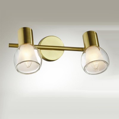 Светильник Odeon light 2176/2W Moss мат золото Светильник Odeon light 2176/2W Moss мат золотоДвойные<br>Допускается установка светильника на вертикальную поверхность - стену и горизонтальную поверхность - потолок.<br><br>S освещ. до, м2: 5<br>Тип лампы: накал-я - энергосбер-я<br>Тип цоколя: E14<br>Количество ламп: 2<br>Ширина, мм: 275<br>MAX мощность ламп, Вт: 40<br>Высота, мм: 175<br>Цвет арматуры: бронзовый