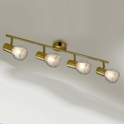 Светильник Odeon light 2176/4W Moss мат золото Светильник Odeon light 2176/4W Moss мат золотоС 4 лампами<br>Допускается установка светильника на вертикальную поверхность - стену и горизонтальную поверхность - потолок.<br><br>S освещ. до, м2: 10<br>Тип товара: Светильник поворотный спот<br>Тип лампы: накал-я - энергосбер-я<br>Тип цоколя: E14<br>Количество ламп: 4<br>Ширина, мм: 675<br>MAX мощность ламп, Вт: 40<br>Высота, мм: 175<br>Цвет арматуры: бронзовый