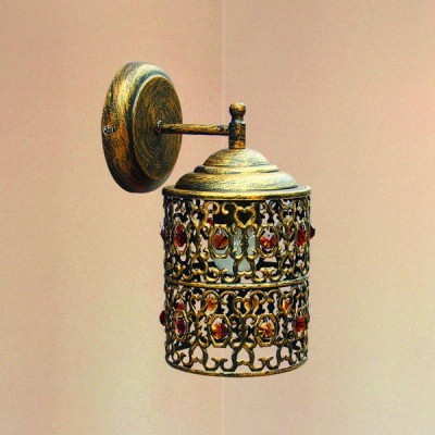 Светильник бра Favourite 2312-1W Marocco Светильник бра Favourite 2312-1W MaroccoВосточный стиль<br><br><br>S освещ. до, м2: 4<br>Тип лампы: накаливания / энергосбережения / LED-светодиодная<br>Тип цоколя: E27<br>Количество ламп: 1<br>Ширина, мм: 133<br>MAX мощность ламп, Вт: 60<br>Диаметр, мм мм: 165<br>Размеры: W133*H265*D165<br>Расстояние от стены, мм: 165<br>Высота, мм: 265<br>Оттенок (цвет): черный<br>Цвет арматуры: золотой с чернением