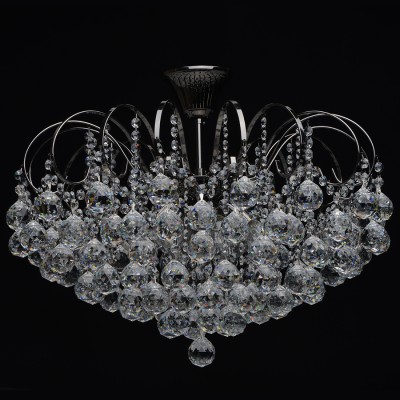 Люстра Mw light 232016608 Жемчуг Люстра Mw light 232016608 ЖемчугПотолочные<br>Описание модели 232016608: Радужные переливы света великолепными бликами распространяются от зажжённого светильника из коллекции Жемчуг! Такое красочное сияние стало возможным, благодаря массивным хрустальным подвескам, которые являются основой декора элегантного потолочного светильника. Металлическое основание светильника с декоративными элементами в виде завитков служат основой для крепления хрустальных нитей. При своём компактном размере, Жемчуг освещает пространство до 24 кв.м., и эффектно дополняет классические и современные интерьеры.<br><br>Установка на натяжной потолок: Да<br>S освещ. до, м2: 24<br>Крепление: Крюк<br>Тип лампы: Накаливания / энергосбережения / светодиодная<br>Тип цоколя: E14<br>Количество ламп: 8<br>MAX мощность ламп, Вт: 60<br>Диаметр, мм мм: 580<br>Высота, мм: 430<br>Поверхность арматуры: глянцевый<br>Цвет арматуры: серебристый<br>Общая мощность, Вт: 480