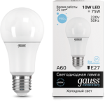 Лампа Gauss LED Elementary A60 10W E27 950lm 6500K (23230)