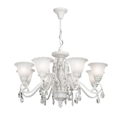 Люстра Chiaro 254016008 Версаче Люстра Chiaro 254016008 ВерсачеПодвесные<br>Описание модели 254016008: Светильник Версаче в белых тонах - это величие царской Неоклассики! Его торжественный белый облик парит среди мягкого тёплого света. Слегка состаренное кованое металлическое основание с декоративными элементами из каучука изящно формируют образ имперского светильника. Фактура и материалы светильника искусно подобраны : белая матовая поверхность металла является прекрасной основой композиции; стразы на центральной оси арматуры расположились как радужные искорки на декоративной ромбовидной поверхности, подвески из каплевидного хрусталя изысканно переливаются своими яркими гранями.<br><br>Установка на натяжной потолок: Да<br>S освещ. до, м2: 24<br>Крепление: Крюк<br>Тип лампы: накаливания / энергосбережения / LED-светодиодная<br>Тип цоколя: E27<br>Количество ламп: 8<br>MAX мощность ламп, Вт: 60<br>Диаметр, мм мм: 880<br>Длина цепи/провода, мм: 1600<br>Высота, мм: 2100<br>Поверхность арматуры: матовый, рельефный<br>Цвет арматуры: белый<br>Общая мощность, Вт: 480