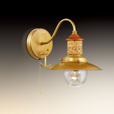Светильник Odeon light 2617/1W Светильник Odeon light 2617/1WМорской стиль<br><br><br>S освещ. до, м2: 3<br>Тип цоколя: E14<br>Количество ламп: 1<br>Ширина, мм: 220<br>MAX мощность ламп, Вт: 40<br>Высота, мм: 280<br>Цвет арматуры: бронзовый