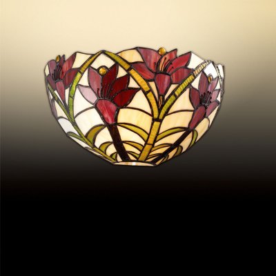 Светильник Odeon light 2640/1W Светильник Odeon light 2640/1WТиффани<br><br><br>S освещ. до, м2: 4<br>Тип цоколя: E27<br>Количество ламп: 1<br>Ширина, мм: 305<br>MAX мощность ламп, Вт: 60<br>Высота, мм: 170<br>Оттенок (цвет): гибискус<br>Цвет арматуры: коричневый