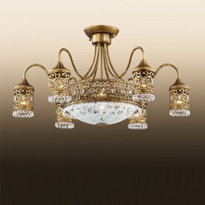 Люстра Odeon light 2641/9C Люстра Odeon light 2641/9CПотолочные<br>Восточный стиль в освещении отвечает за истинное благородство и богатое убранство интерьера. Тому подтверждение восхитительная итальянская люстра Odeon light 2641/9C, в которой каждая грань пропитана роскошью и манящим шармом. Только взгляните на художественную резку по металлу бронзового мерцания, из которого составлены шесть узорчатых плафонов и цельный стилизованный «шатёр» из трёх ярких ламп. Корпус люстры Odeon light 2641/9C - это единение каждой части: основание мягким изгибом переходит в стилизованные комбинации света, украшенные переливающимися каменьями в форме крупных гранул и капель. Перед Вами настоящее сокровище, цельная композиция благородной роскоши в восточном обрамлении!<br><br>Установка на натяжной потолок: Да<br>S освещ. до, м2: 24<br>Крепление: Планка<br>Тип цоколя: E14<br>Количество ламп: 9<br>MAX мощность ламп, Вт: 40<br>Диаметр, мм мм: 710<br>Высота, мм: 395<br>Цвет арматуры: бронзовый