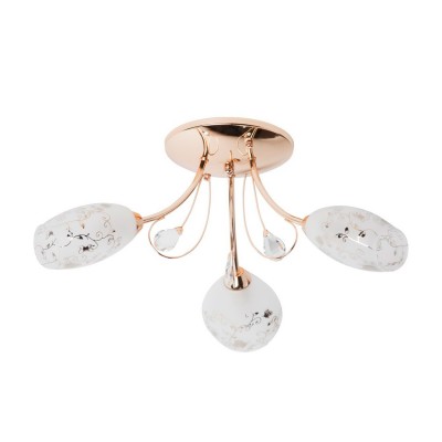 Люстра De markt 267013803 Фиеста Люстра De markt 267013803 ФиестаПотолочные<br>Описание модели 267013803: Лёгкое кружево из растительного орнамента на стеклянных плафонах светильника Фиеста создаёт интересное сочетание фактур и позволяет лучам света энергично просачиваться наружу! Металлическое основание цвета золота элегантно оттеняет матированную поверхность плафонов. Декоративные капли прозрачного хрусталя гармонично смотрятся в композиции светильника Фиеста.<br><br>Установка на натяжной потолок: Да<br>S освещ. до, м2: 9<br>Крепление: Планка<br>Тип лампы: Накаливания / энергосбережения / светодиодная<br>Тип цоколя: E14<br>Количество ламп: 3<br>MAX мощность ламп, Вт: 60<br>Диаметр, мм мм: 500<br>Высота, мм: 250<br>Цвет арматуры: золотой