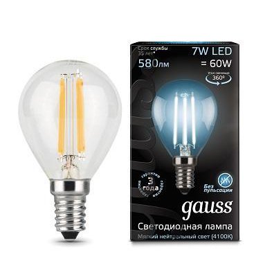 Лампа Gauss LED Filament Шар E14 7W 580lm 4100K step dimmable (105801207), 105801207
Лампа Gauss LED Filament Шар E14 7W 580lm 4100K step dimmable (105801207), 105801207