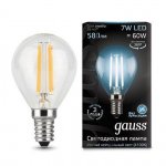 Лампа Gauss LED Filament Шар E14 7W 580lm 4100K step dimmable (105801207)