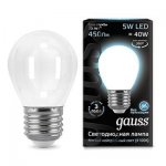 Лампа Gauss LED Filament Шар OPAL E27 5W 450lm 4100K (105202205)