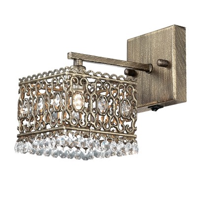 Светильник настенный бра Odeon light 2835/1W SESAM Светильник настенный бра Odeon light 2835/1W SESAMХрустальные<br>В данном разделе интернет-магазина Светодом Вы сможете купить для освещения дома грациозную модель - Бра 2835/1W серии Sesam оформлена в классическом стиле. Светильник состоит из изящных металлических плафонов с переплетенным рисунком, хрустальных подвесок и арматуры цвета бронзы. Данная модель сможет превратить ваш интерьер в восточную сказку. Цоколь G9. Мощность 1х40W. Нет ламп в комплекте.<br><br>Тип товара: Настенный светильник бра с выключателем<br>Тип лампы: галогенная/LED<br>Тип цоколя: G9<br>Количество ламп: 1<br>Ширина, мм: 123<br>MAX мощность ламп, Вт: 40<br>Расстояние от стены, мм: 220<br>Высота, мм: 200<br>Оттенок (цвет): состаренная бронза<br>Цвет арматуры: бронзовый