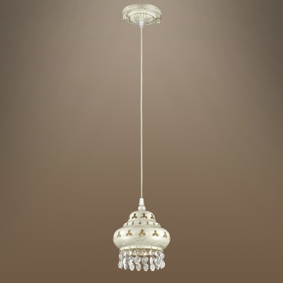 Светильник подвесной Odeon light 2842/1 BAHAR Светильник подвесной Odeon light 2842/1 BAHARОдиночные<br>В данном разделе интернет-магазина Светодом Вы сможете купить для освещения дома грациозную модель - Подвес 2842/1 серии Bahar оформлен в классическом стиле. Светильник состоит из изящного металлического плафона с переплетенным рисунком, хрустальных подвесок и арматуры белого цвета с золотой патиной. Данная модель сможет превратить ваш интерьер в восточную сказку. Цоколь Е14. Мощность 1х40W. Нет ламп в комплекте.<br><br>S освещ. до, м2: 2<br>Тип лампы: Накаливания / энергосбережения / светодиодная<br>Тип цоколя: E14<br>Количество ламп: 1<br>MAX мощность ламп, Вт: 40<br>Диаметр, мм мм: 165<br>Оттенок (цвет): белый с золотой патиной