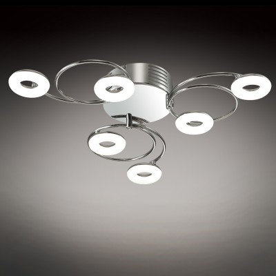 Люстра потолочная Odeon light 2864/6LC LEOLA Люстра потолочная Odeon light 2864/6LC LEOLAПотолочные<br>В данном разделе интернет-магазина Светодом Вы сможете купить для освещения дома грациозную модель - Люстра 2864/6LC серии Leola отражает современный дизайн. Цвет покрытия потолочной люстры хром, плафоны выполнены из стекла. Освещение холодным светом. LED. Мощность 6х4W. Нет ламп в комплекте.<br><br>Установка на натяжной потолок: Да<br>S освещ. до, м2: 10<br>Крепление: Планка<br>Тип товара: Люстра потолочная<br>Тип лампы: LED<br>Тип цоколя: LED<br>Количество ламп: 6<br>MAX мощность ламп, Вт: 4<br>Диаметр, мм мм: 623<br>Высота, мм: 105<br>Оттенок (цвет): хром<br>Цвет арматуры: серебристый