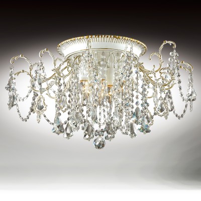 Люстра потолочная Odeon light 2880/4c GARDIA Люстра потолочная Odeon light 2880/4c GARDIAПотолочные<br>В данном разделе интернет-магазина Светодом Вы сможете купить для освещения дома грациозную модель - Люстра 2879/4C серии Gardia выполнена в классическом стиле. Потолочная люстра изготовлена из металла с белым покрытием и золотой патиной. Воздушность данной моделе придают множество хрустальных элементов выполненых в виде подвесок по всему периметру люстры . Цоколь Е14. Мощность 4х60W. Нет ламп в комплекте.<br><br>Установка на натяжной потолок: Да<br>S освещ. до, м2: 12<br>Крепление: Планка<br>Тип лампы: Накаливания / энергосбережения / светодиодная<br>Тип цоколя: E14<br>Количество ламп: 4<br>MAX мощность ламп, Вт: 60<br>Диаметр, мм мм: 580<br>Высота, мм: 360<br>Оттенок (цвет): белый с золотой патиной<br>Цвет арматуры: белый с золотистой патиной