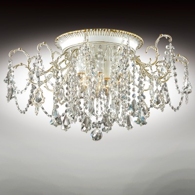 Люстра потолочная Odeon light 2880/6C GARDIA Люстра потолочная Odeon light 2880/6C GARDIAПотолочные<br>В данном разделе интернет-магазина Светодом Вы сможете купить для освещения дома грациозную модель - Люстра 2879/6C серии Gardia выполнена в классическом стиле. Потолочная люстра изготовлена из металла с белым покрытием и золотой патиной. Воздушность данной моделе придают множество хрустальных элементов выполненых в виде подвесок по всему периметру люстры . Цоколь Е27. Мощность 6х60W. Нет ламп в комплекте.<br><br>Установка на натяжной потолок: Да<br>S освещ. до, м2: 18<br>Крепление: Планка<br>Тип лампы: Накаливания / энергосбережения / светодиодная<br>Тип цоколя: E14<br>Количество ламп: 6<br>MAX мощность ламп, Вт: 60<br>Диаметр, мм мм: 660<br>Высота, мм: 360<br>Оттенок (цвет): белый с золотой патиной<br>Цвет арматуры: белый с золотистой патиной