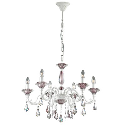 Светильник подвесной Odeon light 2888/6 GRASA Светильник подвесной Odeon light 2888/6 GRASAПодвесные<br>В данном разделе интернет-магазина Светодом Вы сможете купить для освещения дома грациозную модель - Люстра 2888/6 серии Grasa оформлена в классическом стиле. Белые вензеля, хрусталь придают данной моделе роскошь исполнения. Рекомендуем исползовать лампочки типа свеча на ветру . Цоколь Е14. Мощность 6x60W. Тип крепления крюк . Нет ламп в комплекте.<br><br>Установка на натяжной потолок: Да<br>S освещ. до, м2: 18<br>Крепление: Крюк<br>Тип лампы: Накаливания / энергосбережения / светодиодная<br>Тип цоколя: E14<br>Количество ламп: 6<br>MAX мощность ламп, Вт: 60<br>Диаметр, мм мм: 640<br>Оттенок (цвет): белый<br>Цвет арматуры: белый