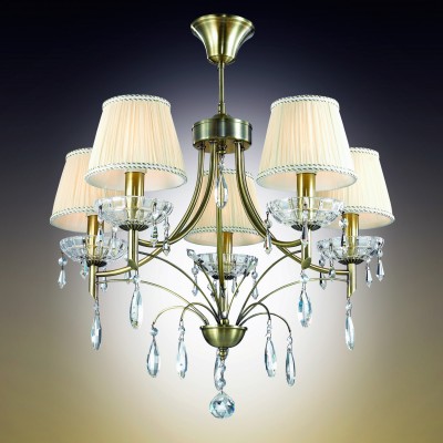 Люстра потолочная Odeon light 2917/5C TAVERA Люстра потолочная Odeon light 2917/5C TAVERAПотолочные<br>В данном разделе интернет-магазина Светодом Вы сможете купить для освещения дома грациозную модель - Люстра 2917/5С серии Tavera выполнена в бронзовом цвете. Светлый тканевый абажур потолочной люстры прекрасно дополняет нижняя розетка из прозрачного стекла, декоративные элементы выполнены в виде хрустальных подвесок. Цоколь Е14. Мощность 5х40W. Нет ламп в комплекте.<br><br>Установка на натяжной потолок: Да<br>S освещ. до, м2: 10<br>Крепление: Планка<br>Тип лампы: Накаливания / энергосбережения / светодиодная<br>Тип цоколя: E14<br>Количество ламп: 5<br>MAX мощность ламп, Вт: 40<br>Диаметр, мм мм: 620<br>Высота, мм: 610<br>Оттенок (цвет): бронзовый<br>Цвет арматуры: бронзовый