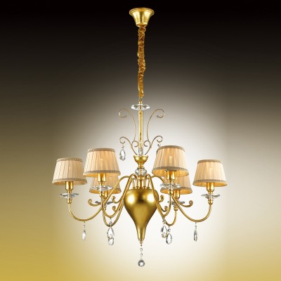 Светильник подвесной Odeon light 2937/6 ALPES Светильник подвесной Odeon light 2937/6 ALPESПодвесные<br>В данном разделе интернет-магазина Светодом Вы сможете купить для освещения дома грациозную модель - Люстра 2937/6 серии Alpes выполнена в золотом цвете. Абажур из светлой ткани, декоративные элементы выполнены в виде хрустальных подвесок. Цоколь Е14. Мощность 6х40W. Тип крепления крюк. Нет ламп в комплекте.<br><br>Установка на натяжной потолок: Да<br>S освещ. до, м2: 12<br>Крепление: Крюк<br>Тип лампы: Накаливания / энергосбережения / светодиодная<br>Тип цоколя: E14<br>Цвет арматуры: золотой<br>Количество ламп: 6<br>Диаметр, мм мм: 730<br>Оттенок (цвет): золотой<br>MAX мощность ламп, Вт: 40