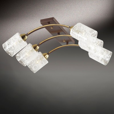 Люстра потолочная Odeon light 2941/6CA NANTES Люстра потолочная Odeon light 2941/6CA NANTESПотолочные<br>В данном разделе интернет-магазина Светодом Вы сможете купить для освещения дома грациозную модель - Люстра 2941/6СA серии Nantes выполнена в коричневом цвете с золотым декором. Стеклянные абажуры потолочной люстры украшены ажурным рисунком. Цоколь Е14. Мощность 6х60W. Нет ламп в комплекте.<br><br>Установка на натяжной потолок: Ограничено<br>S освещ. до, м2: 18<br>Крепление: Планка<br>Тип товара: Люстра потолочная<br>Скидка, %: 20<br>Тип лампы: Накаливания / энергосбережения / светодиодная<br>Тип цоколя: E14<br>Количество ламп: 6<br>Ширина, мм: 350<br>MAX мощность ламп, Вт: 60<br>Длина, мм: 600<br>Высота, мм: 180<br>Оттенок (цвет): коричневый/золото<br>Цвет арматуры: коричневый