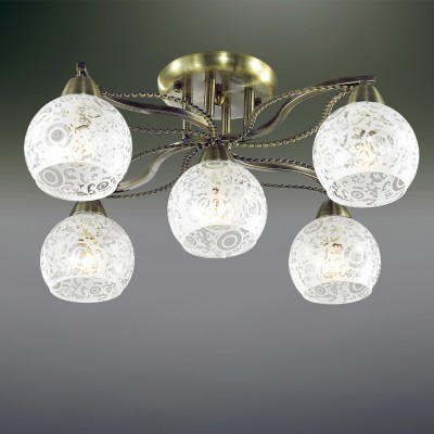 Люстра потолочная Odeon light 2942/5C GIRONA Люстра потолочная Odeon light 2942/5C GIRONAПотолочные<br>В данном разделе интернет-магазина Светодом Вы сможете купить для освещения дома грациозную модель - Люстра 2942/5С серии Girona выполнена в бронзовом цвете. Изящность потолочной люстре придают стеклянные матовые плафоны с прозрачным рисунком. Цоколь Е14. Мощность 5х60W. Нет ламп в комплекте.<br><br>Установка на натяжной потолок: Да<br>S освещ. до, м2: 15<br>Крепление: Планка<br>Тип лампы: Накаливания / энергосбережения / светодиодная<br>Тип цоколя: E14<br>Количество ламп: 5<br>MAX мощность ламп, Вт: 60<br>Диаметр, мм мм: 580<br>Высота, мм: 270<br>Оттенок (цвет): бронзовый<br>Цвет арматуры: бронзовый