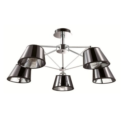 Люстра потолочная Lumion 2975/5C BARENSA Люстра потолочная Lumion 2975/5C BARENSAПотолочные<br>Люстра потолочная 2975/5C серии Barensa оформлена в современном стиле. Люстра состоит из тканевых абажуров со специальным глянцевым покрытием металлик и арматуры хромового цвета, выполненной в стиле минимализма. Данная модель обладает невероятно стильным дизайном, а плафоны в стиле диско придает ей шик 90-х, мода которых особенно актуальна в этом сезоне. Цоколь E27. Мощность 5x40W. Нет ламп в комплекте.<br><br>Установка на натяжной потолок: Да<br>S освещ. до, м2: 10<br>Крепление: Потолочное<br>Тип лампы: накаливания / энергосбережения / LED-светодиодная<br>Тип цоколя: E27<br>Количество ламп: 5<br>Ширина, мм: 650<br>MAX мощность ламп, Вт: 40<br>Диаметр, мм мм: 650<br>Длина, мм: 650<br>Высота, мм: 290<br>Цвет арматуры: серебристый