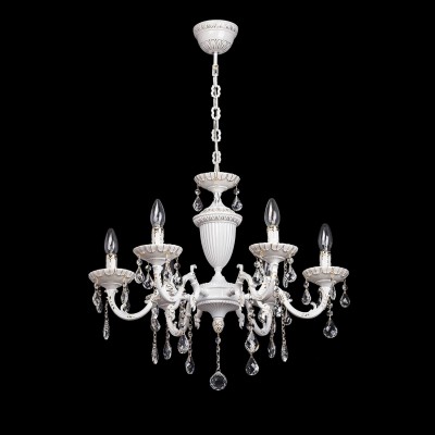 Люстра Mw light 301016506 Свеча Люстра Mw light 301016506 СвечаПодвесные<br>Описание модели 301016506: Светильник ручной работы из коллекции Свеча – это превосходный элемент декора интерьера, наполняющий помещение атмосферой тепла, благородной роскоши и великолепием классического стиля. Металлическое основание изысканной формы имеет двойное окрашивание. Сначала светильник окрашивается в золотой цвет, потом наносится слой белой краски. Далее арматура шлифуется вручную, создавая эффект золотого патинирования выборочных деталей. Такой прием искусственного старения придаёт светильнику благородный вид и надежно защищает от коррозии. Хрустальные подвески щедро украшают светильник Свеча и добавляют ему выразительности и неповторимости.<br><br>Установка на натяжной потолок: Да<br>S освещ. до, м2: 18<br>Крепление: Крюк<br>Тип лампы: накаливания / энергосбережения / LED-светодиодная<br>Тип цоколя: E14<br>Количество ламп: 6<br>MAX мощность ламп, Вт: 60<br>Диаметр, мм мм: 600<br>Длина цепи/провода, мм: 250<br>Высота, мм: 920<br>Цвет арматуры: белый<br>Общая мощность, Вт: 360