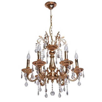 Люстра Mw light 301019406 Свеча Люстра Mw light 301019406 СвечаПодвесные<br>Описание модели 301019406: Элегантная люстра из коллекции «Свеча» удачно впишется в современный классический интерьер. Плавно изогнутое металлическое основание, выполненное в трендовом цвете французского золота, завершается плафонами в виде свеч. Резной декор основания дополнен декоративными элементами в форме растительных мотивов. Помимо этого люстра украшена хрустальными подвесами, создающими яркую игру света. Продуманный дизайн подчеркнет хороший вкус. Рекомендуемая площадь освещения порядка 18 кв.м.<br><br>Установка на натяжной потолок: Да<br>S освещ. до, м2: 18<br>Крепление: Крюк<br>Тип лампы: Накаливания / энергосбережения / светодиодная<br>Тип цоколя: E14<br>Количество ламп: 6<br>MAX мощность ламп, Вт: 60<br>Диаметр, мм мм: 600<br>Длина цепи/провода, мм: 280<br>Высота, мм: 930<br>Цвет арматуры: золотой<br>Общая мощность, Вт: 360