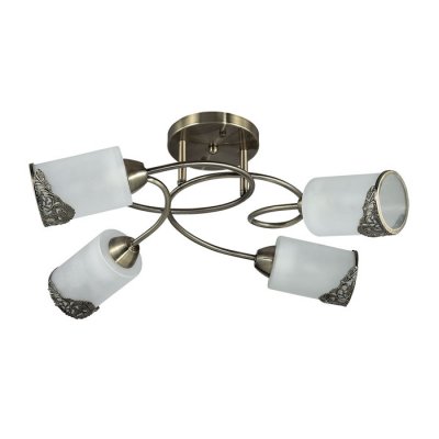 Люстра потолочная Lumion 3012/4C CITADELLA Люстра потолочная Lumion 3012/4C CITADELLAПотолочные<br>Люстра потолочная 3012/4C серии Citadella оформлена в классическом стиле. Люстра состоит из матового стеклянных плафонов базовой циллиндрической формы, украшенных ажурной металлической окантовкой и арматуры с оригинальными изгибами рожков. Данная модель особо актуальна в помещениях с невысокими потолками, ведь ее высота всего 20см. Цоколь E27. Мощность 4x40W. Нет ламп в комплекте.<br><br>Установка на натяжной потолок: Да<br>S освещ. до, м2: 8<br>Крепление: Потолочное<br>Тип лампы: накаливания / энергосбережения / LED-светодиодная<br>Тип цоколя: E27<br>Цвет арматуры: бронзовый<br>Количество ламп: 4<br>Ширина, мм: 610<br>Диаметр, мм мм: 610<br>Длина, мм: 610<br>Высота, мм: 210<br>MAX мощность ламп, Вт: 40