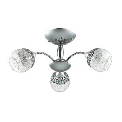 Люстра потолочная Lumion 3020/3C NEVETTE Люстра потолочная Lumion 3020/3C NEVETTEПотолочные<br>Люстра потолочная 3020/3C серии Nevette оформлена в современном стиле. Люстра состоит из стеклянных прозрачных плафонов со стеклянной крошкой и арматуры новомодного цвета никель/хром с металиическим ажурным декором на потолочной чаше. Данная модель завораживает своей холодной изящностью. Цоколь E14. Мощность 3x60W. Нет ламп в комплекте.<br><br>Установка на натяжной потолок: Да<br>S освещ. до, м2: 9<br>Крепление: Потолочное<br>Тип лампы: накаливания / энергосбережения / LED-светодиодная<br>Тип цоколя: E14<br>Количество ламп: 3<br>Ширина, мм: 620<br>MAX мощность ламп, Вт: 60<br>Диаметр, мм мм: 620<br>Длина, мм: 620<br>Высота, мм: 250<br>Цвет арматуры: серебристый