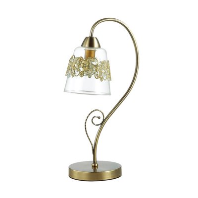 Настольные лампы декоративные Lumion 3051/1T COLOMBINA Настольные лампы декоративные Lumion 3051/1T COLOMBINAФлористика<br>Настольная лампа 3051/3T серии Colombina оформлена в классическом стиле. Светильник состоит из прозрачных плафонов с ажурным металлическим декором, а также изящной арматуры цвета бронзы. Модель несомненно украсит любой классический интерьер. Цоколь E14. Мощность 1х40W. Нет ламп в комплекте.<br><br>Крепление: Настольное<br>Тип лампы: накаливания / энергосбережения / LED-светодиодная<br>Тип цоколя: E14<br>Количество ламп: 1<br>Ширина, мм: 150<br>MAX мощность ламп, Вт: 40<br>Диаметр, мм мм: 150<br>Длина, мм: 140<br>Высота, мм: 390<br>Цвет арматуры: бронзовый