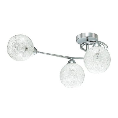 Люстра потолочная Lumion 3063/3C NEVETTE Люстра потолочная Lumion 3063/3C NEVETTEПотолочные<br>Что нам известно о данной модели: Люстра потолочная 3063/3C серии Nevette оформлена в современном стиле. Люстра состоит из стеклянных прозрачных плафонов с легким рисунком, украшенных стеклянной крошкой, и необычной арматуры хромового цвета. Стильная, оригинальная, современная - вот главные качества данной модели. Цоколь E14. Мощность 3x60W. Нет ламп в комплекте.<br><br>Установка на натяжной потолок: Да<br>S освещ. до, м2: 9<br>Крепление: Потолочное<br>Тип лампы: накаливания / энергосбережения / LED-светодиодная<br>Тип цоколя: E14<br>Количество ламп: 3<br>Ширина, мм: 330<br>MAX мощность ламп, Вт: 60<br>Диаметр, мм мм: 490<br>Длина, мм: 490<br>Высота, мм: 270<br>Цвет арматуры: серебристый