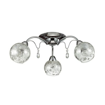 Люстра потолочная Lumion 3064/3C SIVERINA Люстра потолочная Lumion 3064/3C SIVERINAПотолочные<br>Что нам известно о данной модели: Люстра потолочная 3064/3C серии Siverina оформлена в современном стиле. Люстра состоит из стеклянных прозрачных плафонов, украшенных по внутренней части покрытием металлик, и арматуры хромового цвета с хрустальными подвесками. Данная модель привнесет в ваш дом немного снежного настроения. Цоколь E14. Мощность 3x40W. Нет ламп в комплекте.<br><br>Установка на натяжной потолок: Да<br>S освещ. до, м2: 6<br>Крепление: Потолочное<br>Тип лампы: накаливания / энергосбережения / LED-светодиодная<br>Тип цоколя: E14<br>Количество ламп: 3<br>Ширина, мм: 300<br>MAX мощность ламп, Вт: 40<br>Диаметр, мм мм: 300<br>Длина, мм: 300<br>Высота, мм: 310<br>Цвет арматуры: серебристый