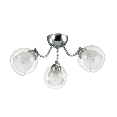 Люстра потолочная Lumion 3071/3C BRINNA Люстра потолочная Lumion 3071/3C BRINNAПотолочные<br>Люстра потолочная 3071/3C серии Brinna оформлена в современном стиле. Люстра состоит из двойных стеклянных плафонов, нижняя часть которых матовая, а верхняя - прозрачная с легким рисунком, и базовой арматуры хромового цвета, украшенной подвеской из хрусталя. Данная модель замечательно впишется в интерьер кухни либо небольшой комнаты. Цоколь E14. Мощность 3x40W. Нет ламп в комплекте.<br><br>Установка на натяжной потолок: Да<br>S освещ. до, м2: 6<br>Крепление: Потолочное<br>Тип лампы: накаливания / энергосбережения / LED-светодиодная<br>Тип цоколя: E14<br>Количество ламп: 3<br>Ширина, мм: 520<br>MAX мощность ламп, Вт: 40<br>Диаметр, мм мм: 520<br>Длина, мм: 520<br>Высота, мм: 210<br>Цвет арматуры: серебристый