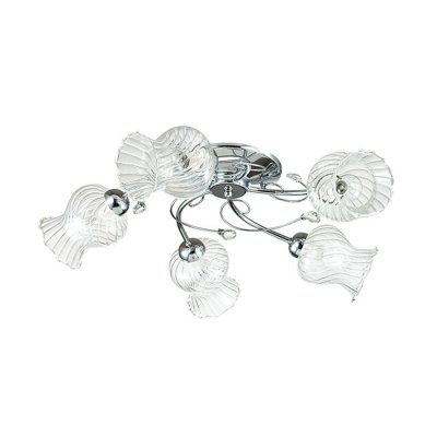 Люстра потолочная Lumion 3073/5C FRIZZA Люстра потолочная Lumion 3073/5C FRIZZAПотолочные<br>Что нам известно о данной модели: Люстра потолочная 3073/5C серии Frizza оформлена в современном стиле. Люстра состоит из элегантных стеклянных плафонов и хромовой арматуры, украшенной хрусталем. Данная модель несомненно украсит комнату, выполненную в светлых и небесных тонах. Цоколь E14. Мощность 5x40W. Нет ламп в комплекте.<br><br>Установка на натяжной потолок: Ограничено<br>S освещ. до, м2: 10<br>Крепление: Потолочное<br>Тип лампы: накаливания / энергосбережения / LED-светодиодная<br>Тип цоколя: E14<br>Количество ламп: 5<br>Ширина, мм: 650<br>MAX мощность ламп, Вт: 40<br>Диаметр, мм мм: 650<br>Длина, мм: 650<br>Высота, мм: 180<br>Цвет арматуры: серебристый